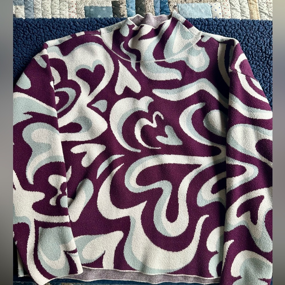 Anthropologie-Maeve sweater .Stylish Purple and Cream